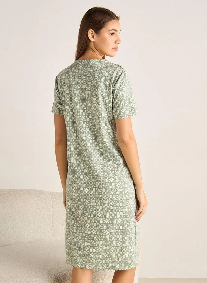 Splash FAV Printed Sleepshirt with Short Sleeves